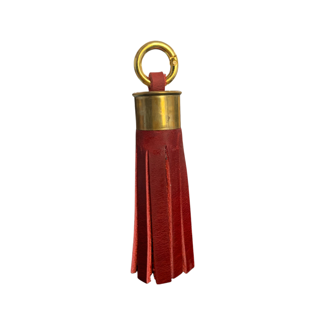 LEATHER TASSEL - RED