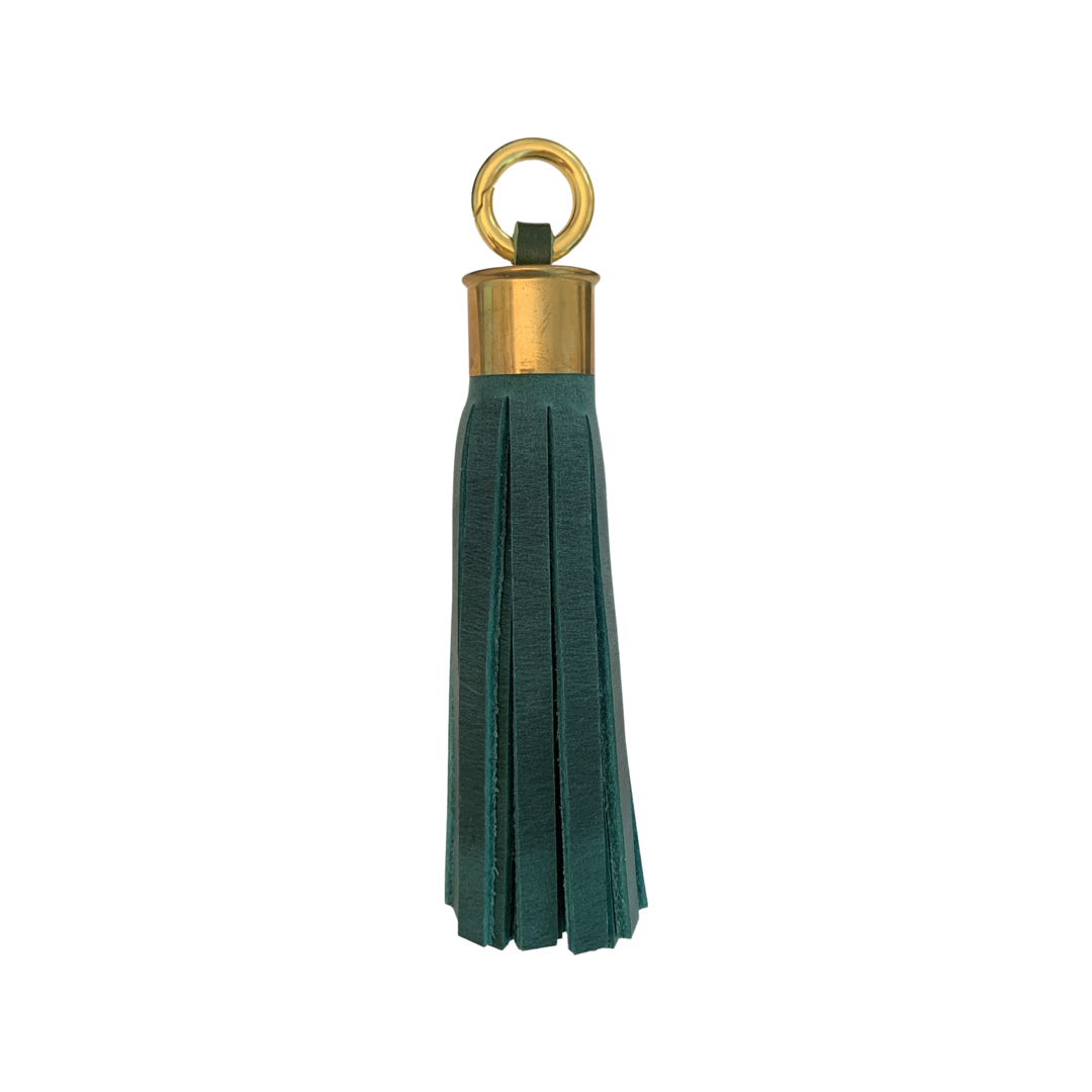 LEATHER TASSEL (LONG) - GREEN
