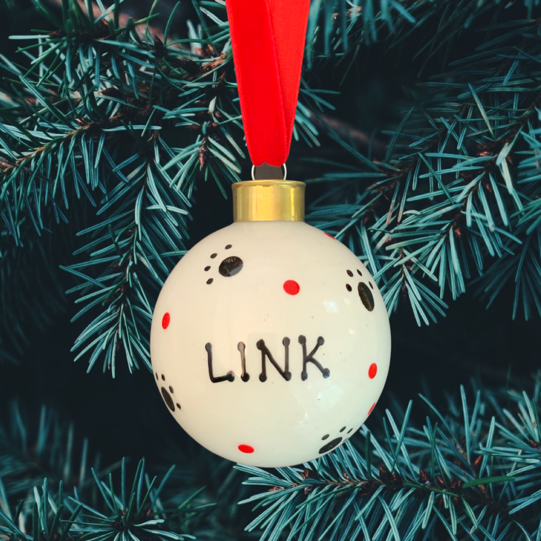 Personalised pet name bauble - Paw prints