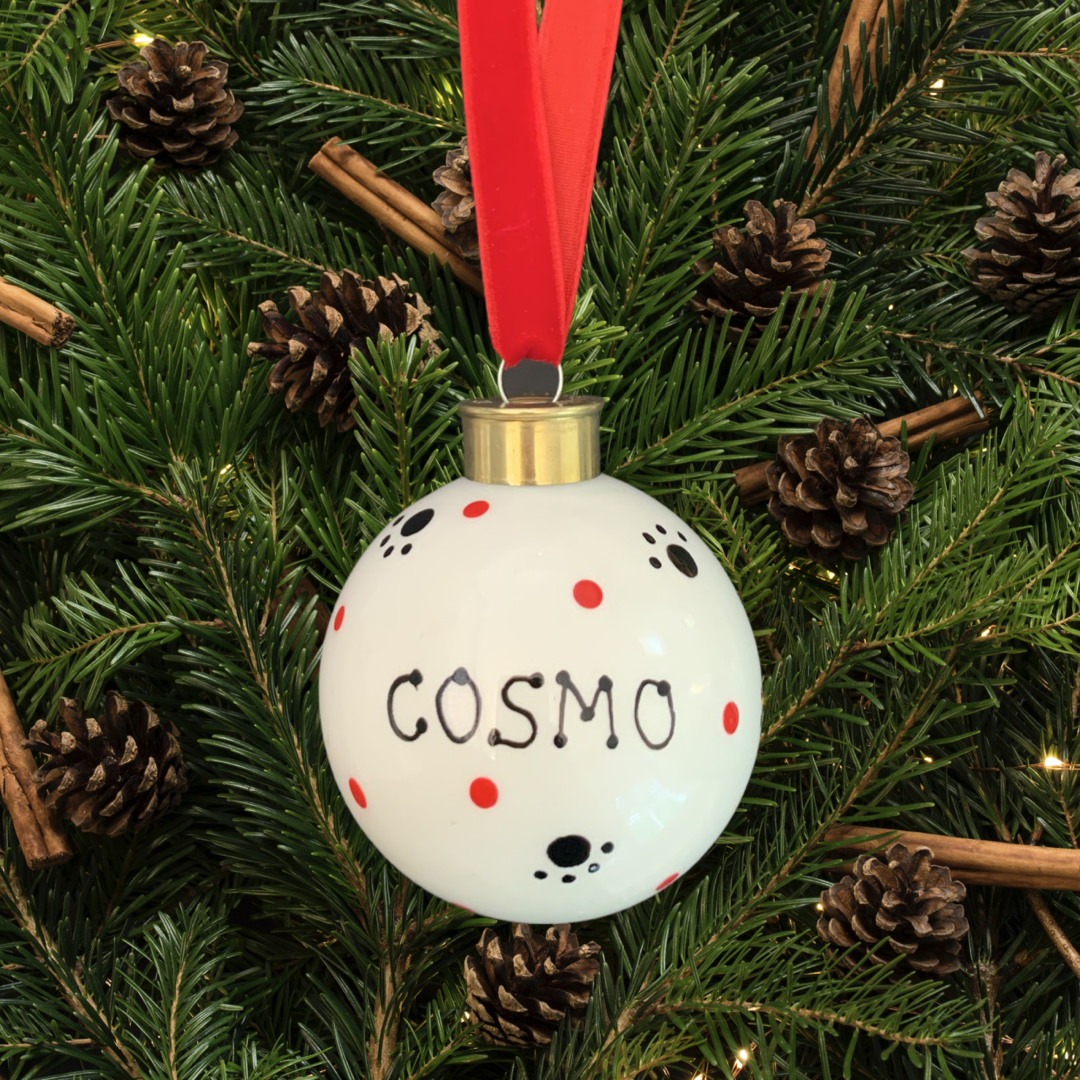 Personalised pet name bauble - Paw prints