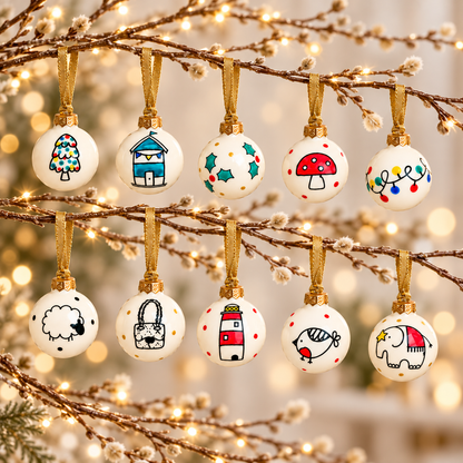 Mini glass bauble (10 designs)