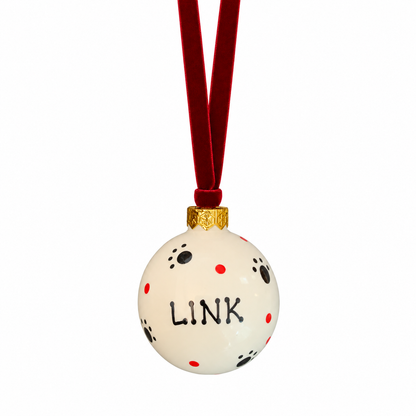 Personalised pet name bauble - Paw prints