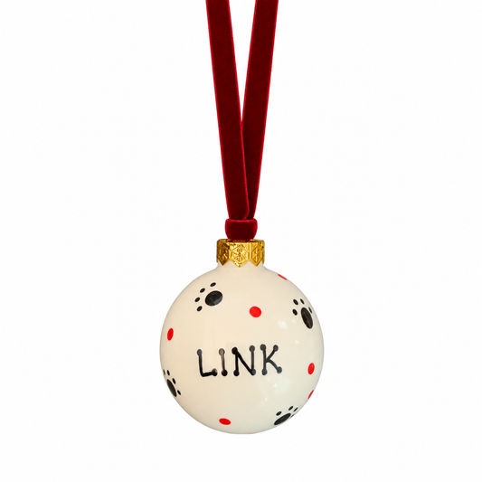 Personalised pet name bauble - Paw prints