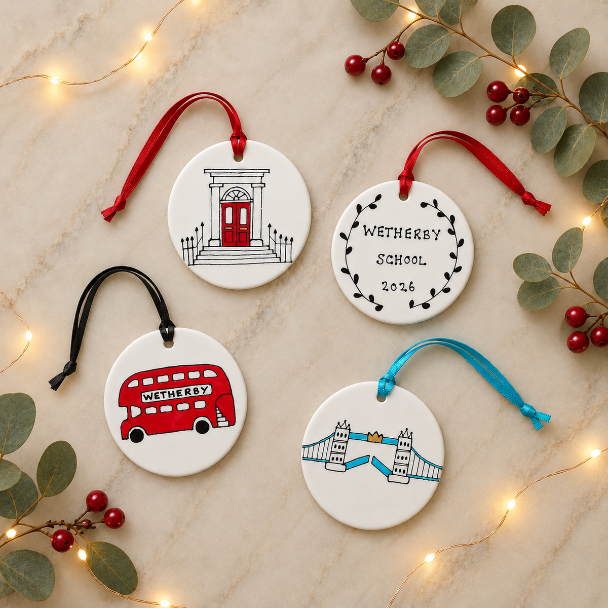 London keepsake (flat ceramic) - Christmas trio set