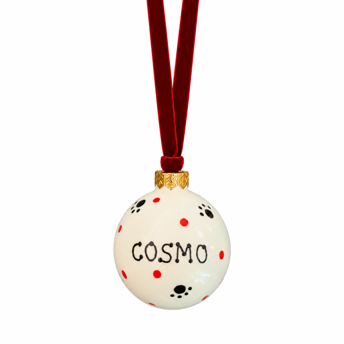 Personalised pet name bauble - Paw prints