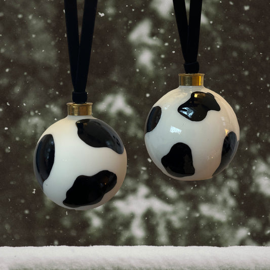 Glass bauble - cow print