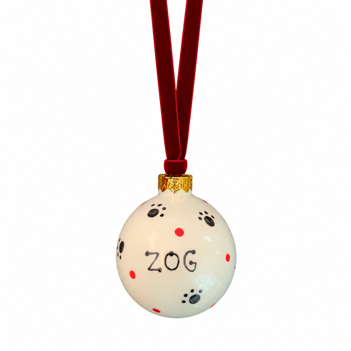 Personalised pet name bauble - Paw prints