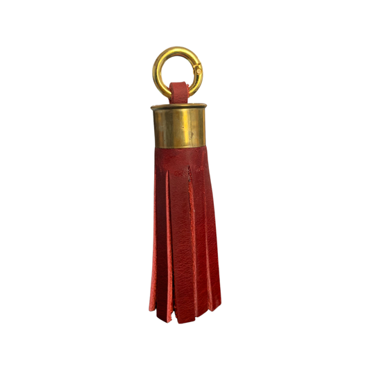 LEATHER TASSEL - RED