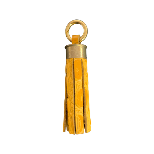 LEATHER TASSEL (SLIM) - MOCK CROC YELLOW