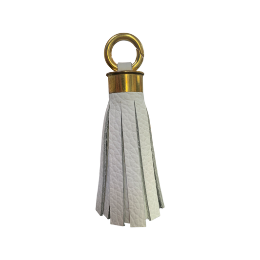 LEATHER TASSEL - WHITE