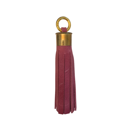 LEATHER TASSEL (LONG) - PINK