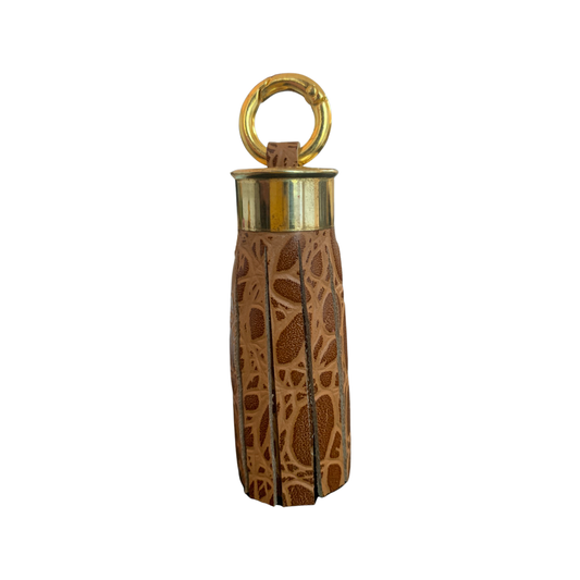 LEATHER TASSEL - MOCK CROC TAN