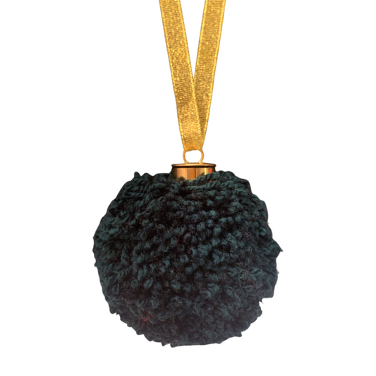 POMPOM BAUBLE - DARK GREEN