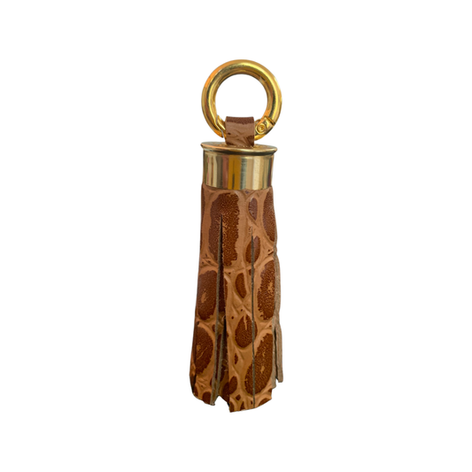 LEATHER TASSEL (SLIM) - MOCK CROC TAN