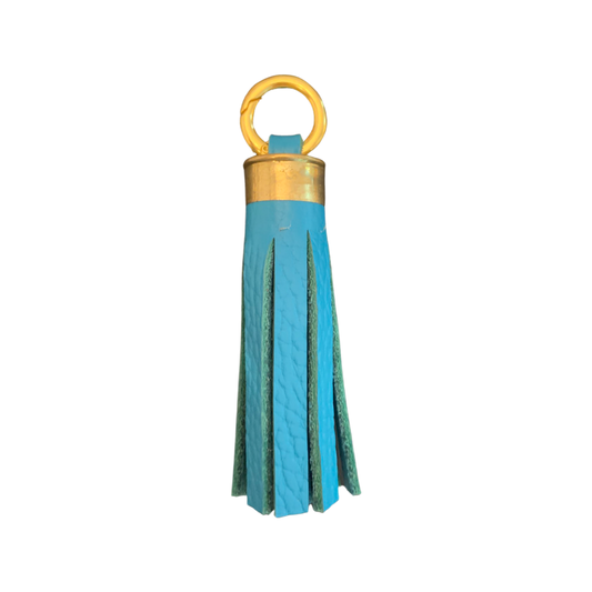 LEATHER TASSEL (SLIM) - TURQUOISE