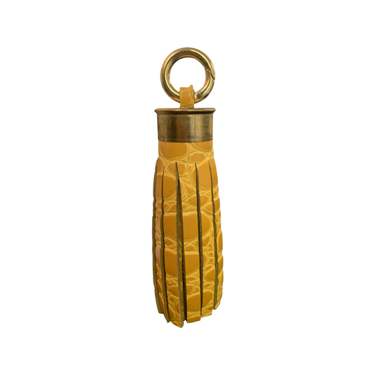 LEATHER TASSEL - MOCK CROC YELLOW (MINI)