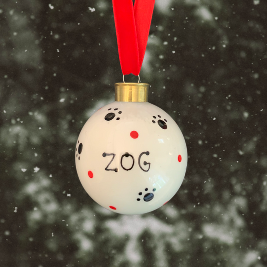 Personalised pet name bauble - Paw prints