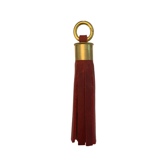 LEATHER TASSEL (LONG) - RED
