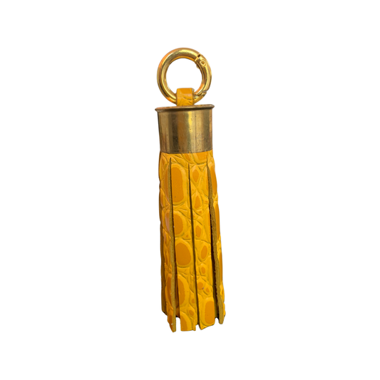 LEATHER TASSEL (LONG) - MOCK CROC YELLOW