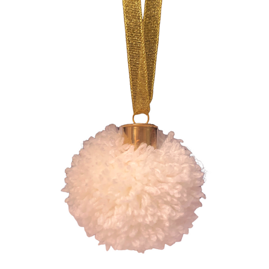 POMPOM BAUBLE - WHITE
