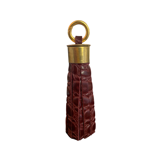 LEATHER TASSEL (LONG) - MOCK CROC BURGUNDY