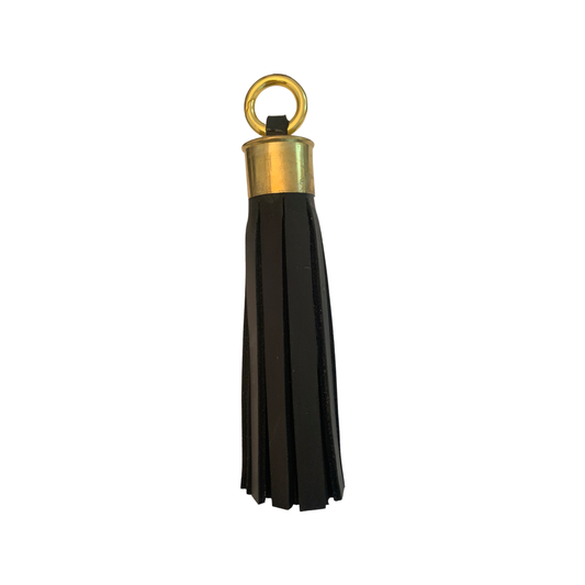 LEATHER TASSEL (LONG) - BLACK